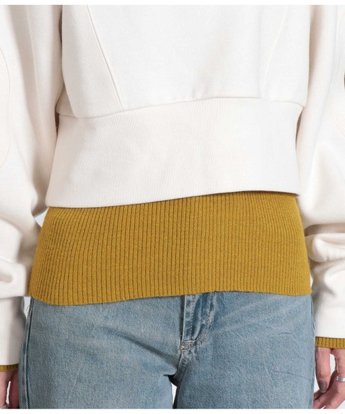 Settimissimo（セッティミッシモ）の「裏起毛 オープンスリーブ ショート丈 クルーネック プルオーバー（スウェット・レディース・ブラック/アイボリー・FREE）」の17枚目の写真