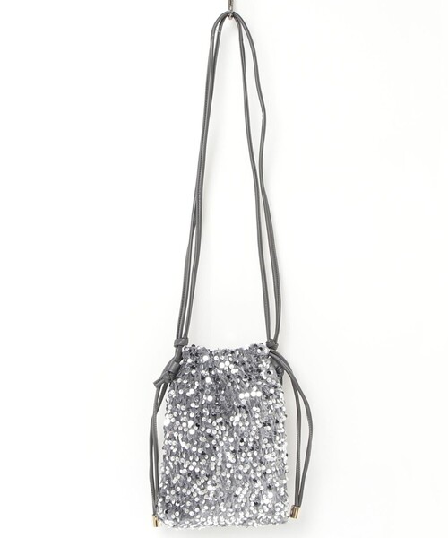 fredy emue（フレディエミュ）の「スパンコール巾着ショルダーバッグ（ショルダーバッグ・レディース・ブラック系その他4/ゴールド/シルバー・FREE）」の10枚目の写真