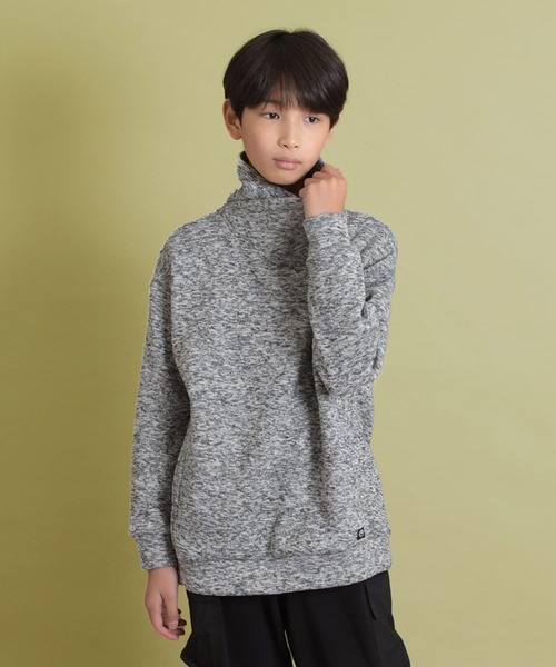 GLAZOS（グラソス）の「【あったか】ニットフリース・ボリュームネックプルオーバー（その他トップス・キッズ・ネイビー/ブラック/グレー・140cm/150cm/160cm/170cm）」の2枚目の写真