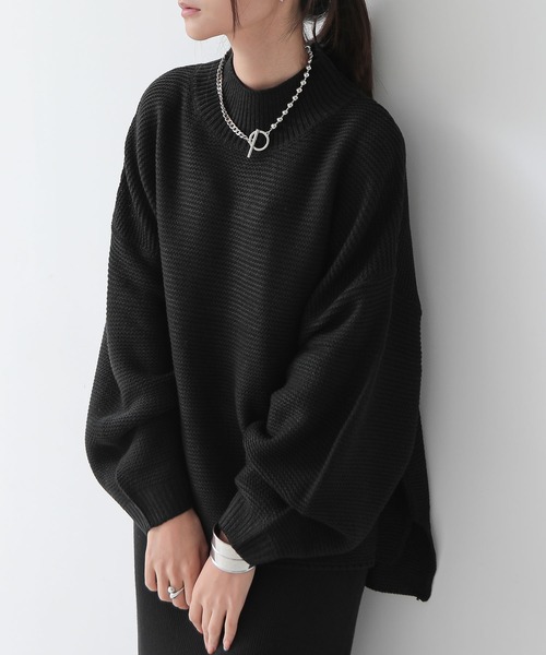 セール】パール編みハイネックぽわん袖ニット（ニット/セーター）｜and