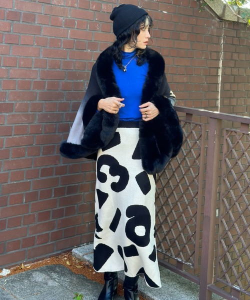 deux amour（ドゥーザムール）の「グラデーションフリルポンチョ（ポンチョ・レディース・グリーン/パープル/ブラウン/ブラック・FREE）」の12枚目の写真