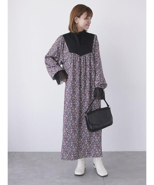 Lugnoncure（ルノンキュール）の「キルティングプリントワンピース（ワンピース・レディース・ブラウン/オフホワイト/ネイビー・F）」の8枚目の写真