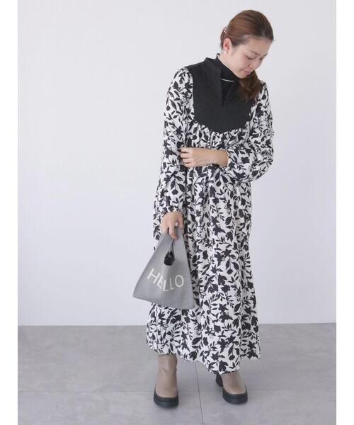 Lugnoncure（ルノンキュール）の「キルティングプリントワンピース（ワンピース・レディース・ブラウン/オフホワイト/ネイビー・F）」の10枚目の写真