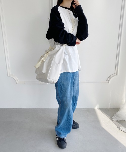 wears（ウェアーズ）の「【A4収納可】多収納２WAY無地トート,ショルダーバッグ（トートバッグ・レディース・ブラック/アイボリー/カーキ・FREE）」の7枚目の写真