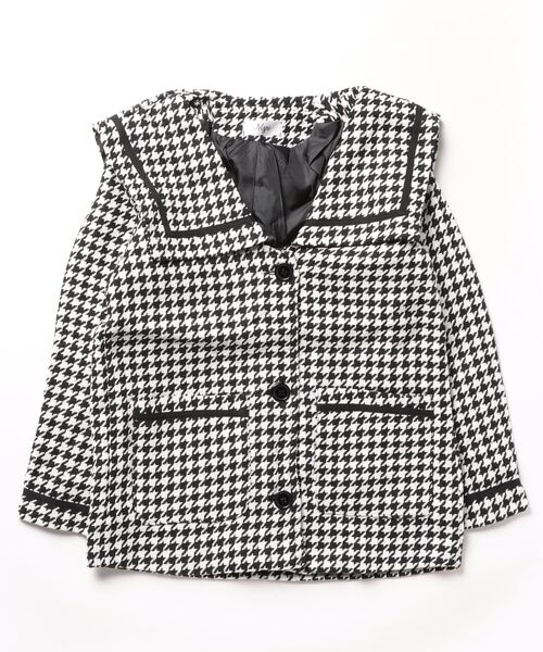 Nyu（ニュウ）の「千鳥柄ビックカラーショートジャケットコート（ノー