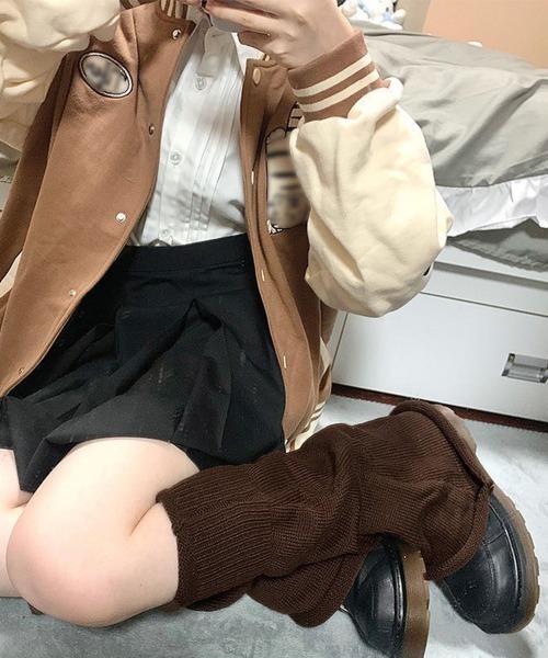 Miniministore(ミニミニストア)の「ブーツカットニットレッグウォーマーロング(レッグウォーマー・レディース・ブラック/ベージュ/ブラウン/オフホワイト/グレー・フリー)」の14枚目の写真