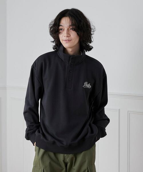 POLO BCS（ポロ ビーシーエス）の「POLO BCS(ポロ・ビーシーエス)別注スタンドハーフスナップスウェットプルオーバー（スウェット・メンズ・ブラック/オフホワイト・M/L/XL）」の7枚目の写真