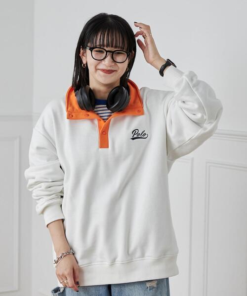 POLO BCS（ポロ ビーシーエス）の「POLO BCS(ポロ・ビーシーエス)別注スタンドハーフスナップスウェットプルオーバー（スウェット・メンズ・ブラック/オフホワイト・M/L/XL）」の10枚目の写真