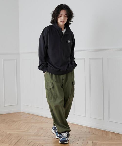 POLO BCS（ポロ ビーシーエス）の「POLO BCS(ポロ・ビーシーエス)別注スタンドハーフスナップスウェットプルオーバー（スウェット・メンズ・ブラック/オフホワイト・M/L/XL）」の11枚目の写真