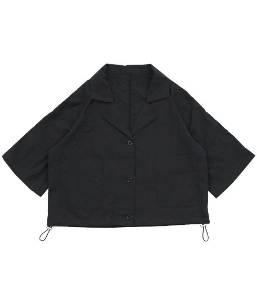 ハーフスリーブジャケット ブラック ナイロンハーフスリーブジャケット（テーラードジャケット）｜select