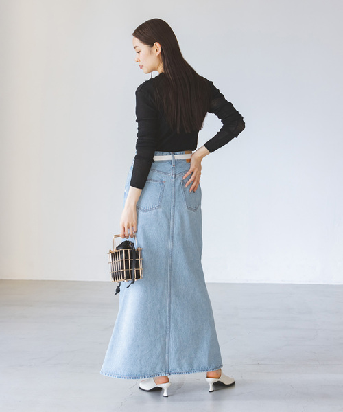 NEEDBY heritage（ニードバイヘリテージ）の「NEED BY heritage/ニードバイヘリテージ KATHY（デニムスカート・レディース・サックスブルー/ホワイト・24/25/26/23）」の10枚目の写真