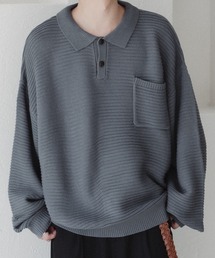 epnok | ガーター編みルーズニットポロシャツ(ニット/セーター)