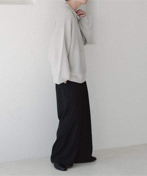 epnok（エプノック）の「ガーター編みルーズニットポロシャツ（ニット/セーター・メンズ・ライトグレー/ブルー系その他・SMALL/MEDIUM/LARGE）」の14枚目の写真