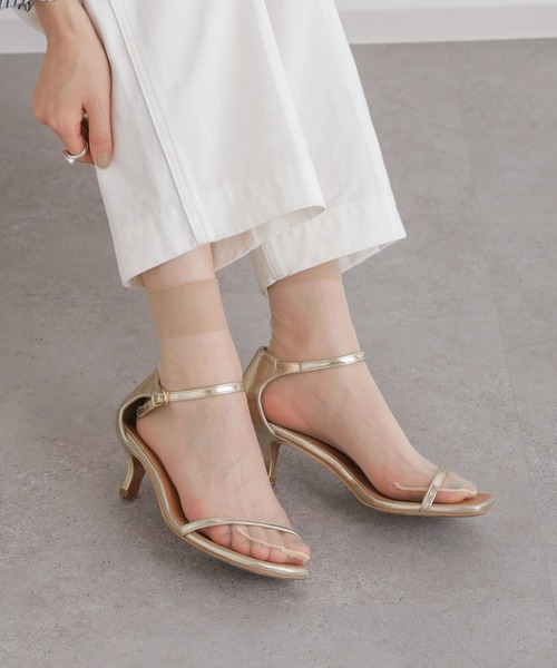 NANO universe（ナノユニバース）の「シアーストライプソックス（ソックス/靴下・レディース・シルバー/ブラック/アイボリー・FREE）」の3枚目の写真