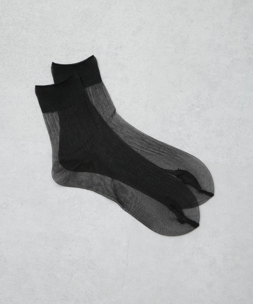 NANO universe（ナノユニバース）の「シアーストライプソックス（ソックス/靴下・レディース・シルバー/ブラック/アイボリー・FREE）」の6枚目の写真