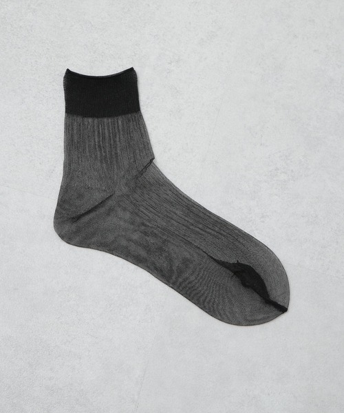 NANO universe（ナノユニバース）の「シアーストライプソックス（ソックス/靴下・レディース・シルバー/ブラック/アイボリー・FREE）」の7枚目の写真