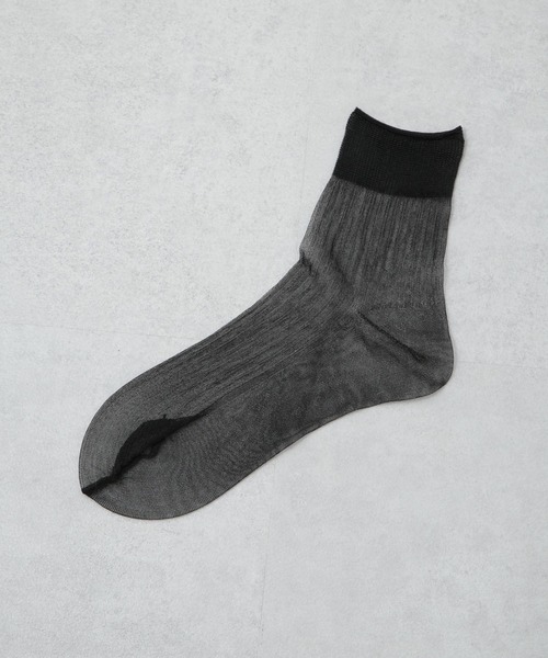 NANO universe（ナノユニバース）の「シアーストライプソックス（ソックス/靴下・レディース・シルバー/ブラック/アイボリー・FREE）」の8枚目の写真