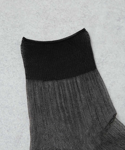 NANO universe（ナノユニバース）の「シアーストライプソックス（ソックス/靴下・レディース・シルバー/ブラック/アイボリー・FREE）」の9枚目の写真