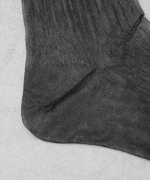 NANO universe（ナノユニバース）の「シアーストライプソックス（ソックス/靴下・レディース・シルバー/ブラック/アイボリー・FREE）」の10枚目の写真