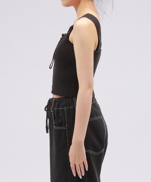 PAGEBOY（ページボーイ）の「レースアップショートタンク（タンクトップ・レディース・ベージュ/ターコイズブルー/オフホワイト/ブラック/チェリーピンク/パープル系その他・FREE）」の17枚目の写真