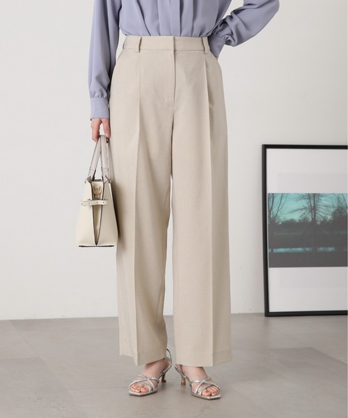 N.（N. Natural Beauty Basic）（エヌエヌナチュラルビューティーベーシック）の「◆【S Size Line】マットウースストレッチストレートパンツ（スラックス・レディース・ベージュ/ネイビー/グレー/イエロー/ブラック・SMALL/MEDIUM）」の3枚目の写真