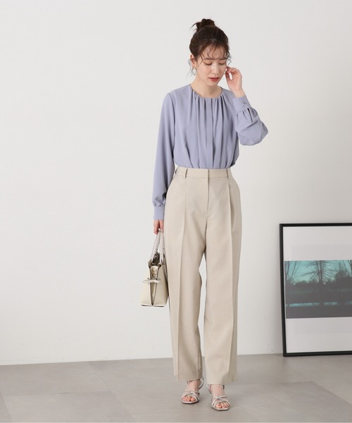 N.（N. Natural Beauty Basic）（エヌエヌナチュラルビューティーベーシック）の「◆【S Size Line】マットウースストレッチストレートパンツ（スラックス・レディース・ベージュ/ネイビー/グレー/イエロー/ブラック・SMALL/MEDIUM）」の20枚目の写真