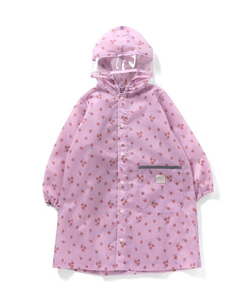 apres les cours(アプレレクール)の「GIRLSランドコート(花・いちご)(レインコート/ポンチョ・キッズ・ラベンダー/アイボリー・110/120/130/100)」の14枚目の写真