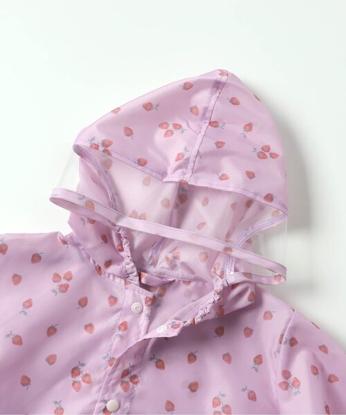 apres les cours(アプレレクール)の「GIRLSランドコート(花・いちご)(レインコート/ポンチョ・キッズ・ラベンダー/アイボリー・110/120/130/100)」の17枚目の写真