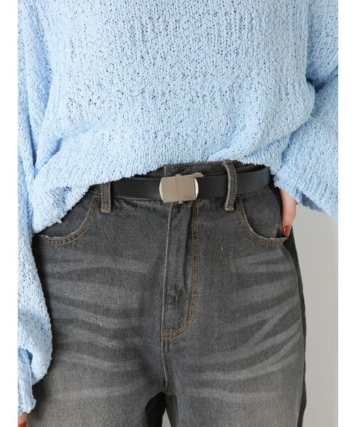 ehka sopo（エヘカソポ）の「エコレザーガチャベルト（ベルト・レディース・ブラウン/ブラック・F）」の3枚目の写真