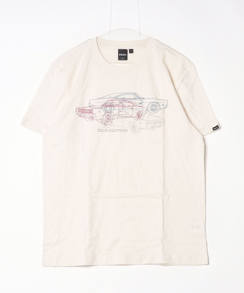 DEUS EX MACHINA(デウスエクスマキナ)の「CHARGER TEE レギュラーフィットTシャツ コットン素材(Tシャツ/カットソー・メンズ・オフホワイト/ブラック・MEDIUM/LARGE)」の1枚目の写真