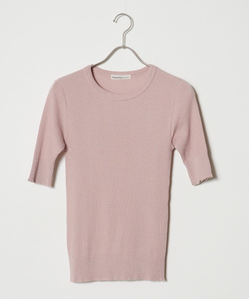 tシャツ Adriana Kay/アドリアナケイ 変形リブ 5分袖プルオーバー レディース セール】Adriana Kay/アドリアナケイ 変形リブ 5分袖プル