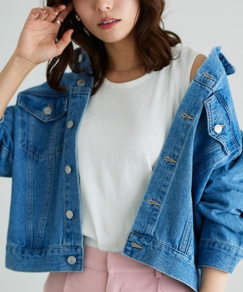 Pierrot(ピエロ)の「【ブラ紐隠し】クルーネックリブタンクトップ(タンクトップ・レディース・ブラック/ネイビー/オフホワイト/サンドベージュ/グレー系その他・M/L)」の10枚目の写真