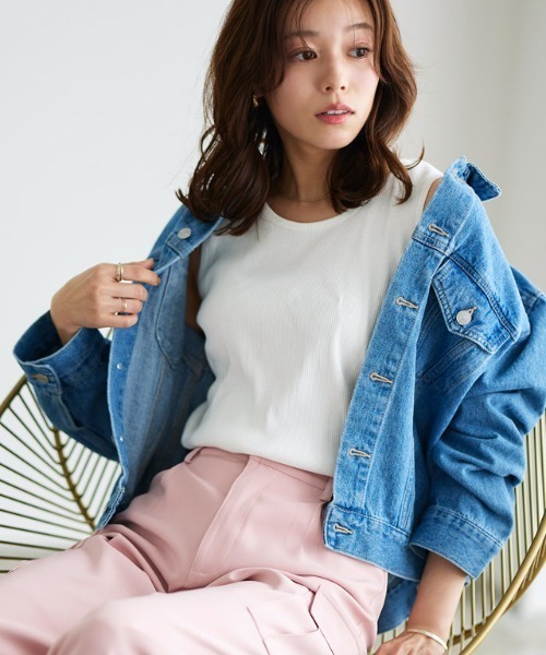 Pierrot(ピエロ)の「【ブラ紐隠し】クルーネックリブタンクトップ(タンクトップ・レディース・ブラック/ネイビー/オフホワイト/サンドベージュ/グレー系その他・M/L)」の8枚目の写真