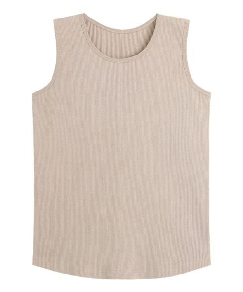 Pierrot(ピエロ)の「【ブラ紐隠し】クルーネックリブタンクトップ(タンクトップ・レディース・ブラック/ネイビー/オフホワイト/サンドベージュ/グレー系その他・M/L)」の21枚目の写真