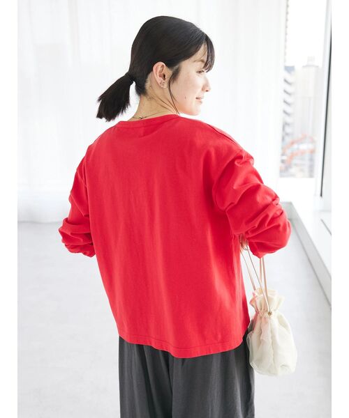 CRAFT STANDARD BOUTIQUE(クラフトスタンダードブティック)の「ヴィンテージ風天竺 パール釦クルーカーデL/S(カーディガン/ボレロ・レディース・オフホワイト/レッド/ブルー/グレー/ブラック・FREE)」の10枚目の写真