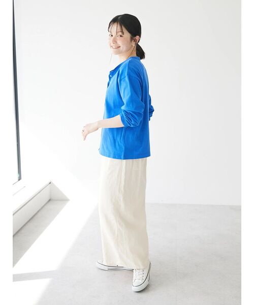 CRAFT STANDARD BOUTIQUE(クラフトスタンダードブティック)の「ヴィンテージ風天竺 パール釦クルーカーデL/S(カーディガン/ボレロ・レディース・オフホワイト/レッド/ブルー/グレー/ブラック・FREE)」の19枚目の写真