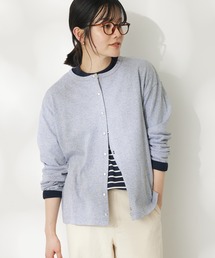 ヴィンテージ風天竺 パール釦クルーカーデL/S