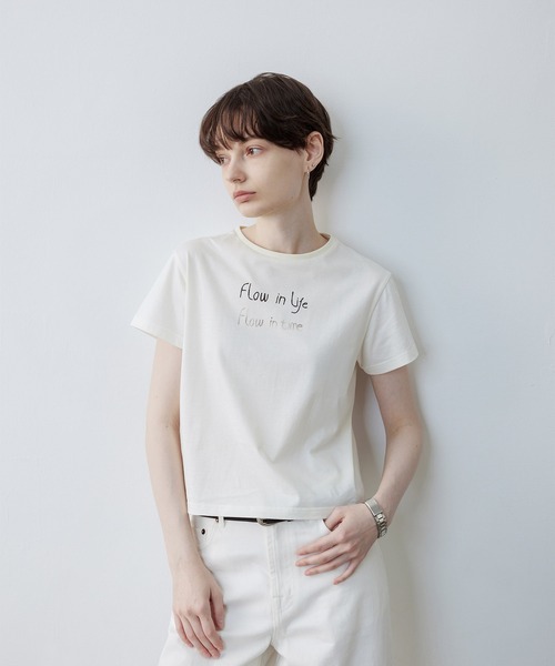 【セール】【tageechita】Slogan コットンＴシャツ（Tシャツ/カットソー）｜tageechita（タジチタ）