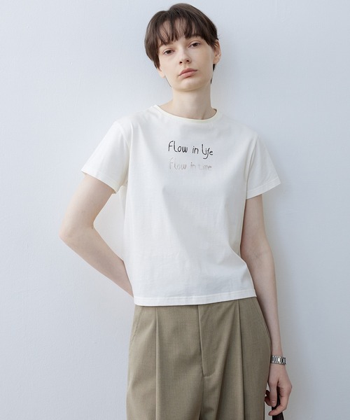 【セール】【tageechita】Slogan コットンＴシャツ（Tシャツ/カットソー）｜tageechita（タジチタ）