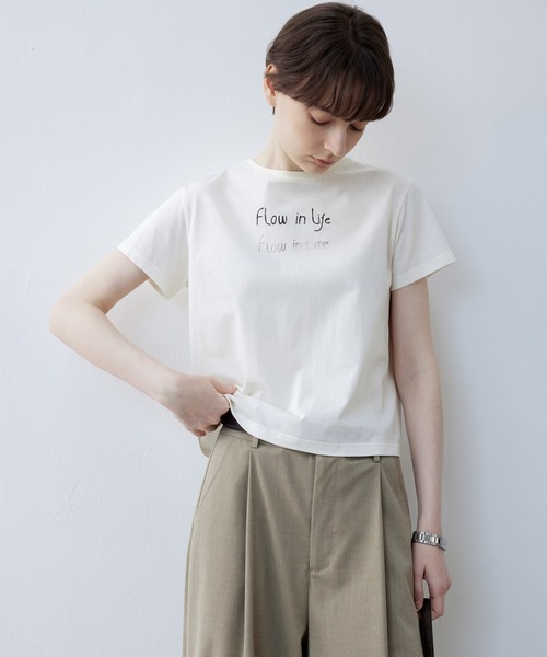 【セール】【tageechita】Slogan コットンＴシャツ（Tシャツ/カットソー）｜tageechita（タジチタ）