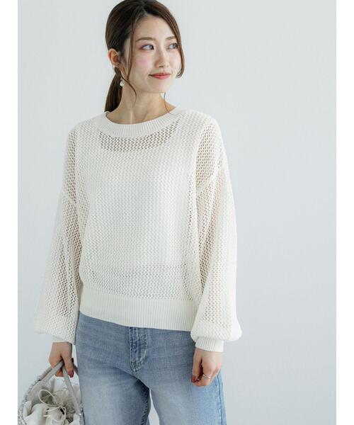 Te chichi（テチチ）の「メッシュニット（ニット/セーター・レディース・オフホワイト/ベージュ/ブラック・F）」の2枚目の写真