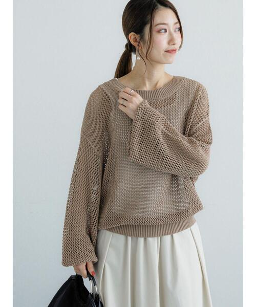 Te chichi（テチチ）の「メッシュニット（ニット/セーター・レディース・オフホワイト/ベージュ/ブラック・F）」の9枚目の写真