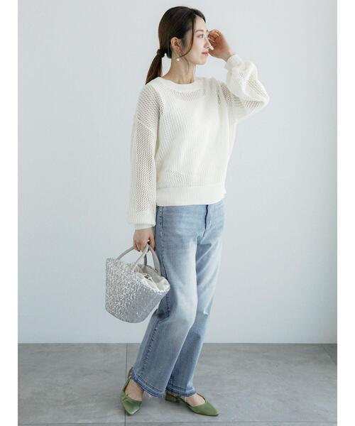 Te chichi（テチチ）の「メッシュニット（ニット/セーター・レディース・オフホワイト/ベージュ/ブラック・F）」の11枚目の写真