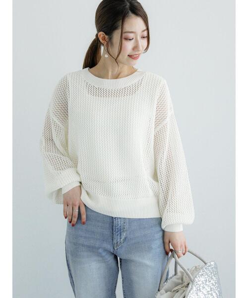 Te chichi（テチチ）の「メッシュニット（ニット/セーター・レディース・オフホワイト/ベージュ/ブラック・F）」の12枚目の写真