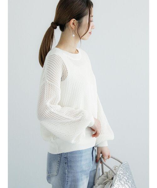 Te chichi（テチチ）の「メッシュニット（ニット/セーター・レディース・オフホワイト/ベージュ/ブラック・F）」の13枚目の写真