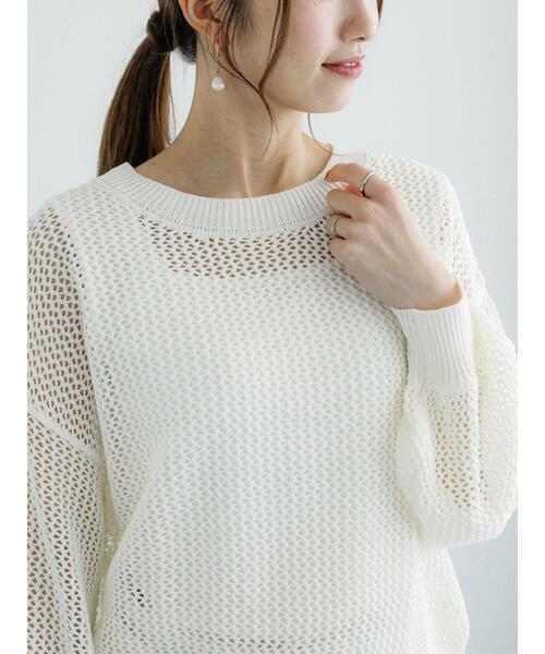 Te chichi（テチチ）の「メッシュニット（ニット/セーター・レディース・オフホワイト/ベージュ/ブラック・F）」の15枚目の写真