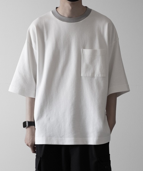 佐藤健 ABYTS RINGER NECK Tシャツ ホワイト 佐藤健 ABYTS RINGER NECK Tシャツ ホワイト