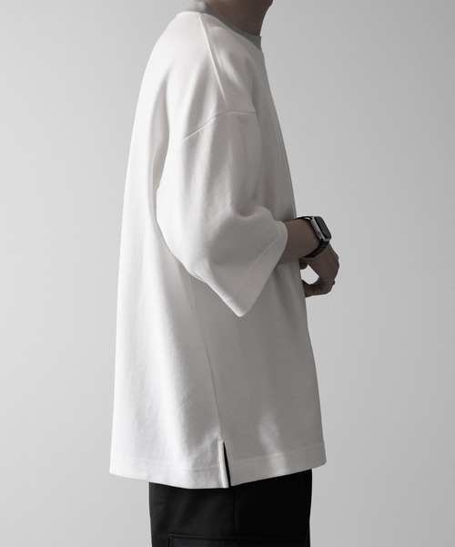 RUUBON（ルーボン）の「【RUUBON】cotton punch ringer Tee / コットンポンチリンガーT（Tシャツ/カットソー・メンズ・サックスブルー/ホワイト・L/M/S）」の7枚目の写真