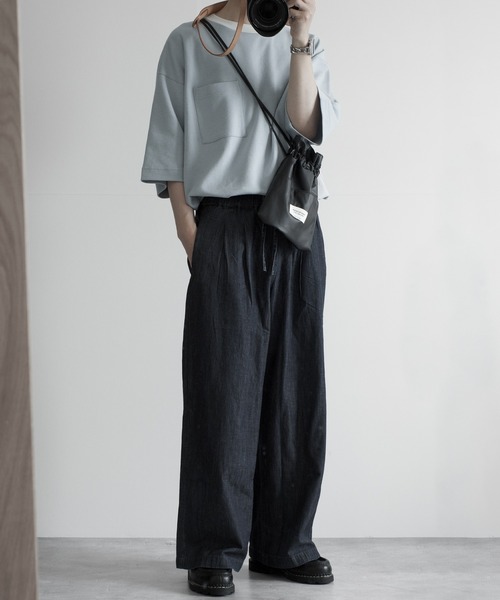 RUUBON（ルーボン）の「【RUUBON】cotton punch ringer Tee / コットンポンチリンガーT（Tシャツ/カットソー・メンズ・サックスブルー/ホワイト・L/M/S）」の12枚目の写真