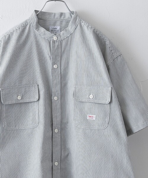 SMITH'S(スミス)の「SMITHS(スミス)別注バンドカラーワークシャツ(シャツ/ブラウス・メンズ・ブラック/その他1・XL/L/M/S)」の1枚目の写真